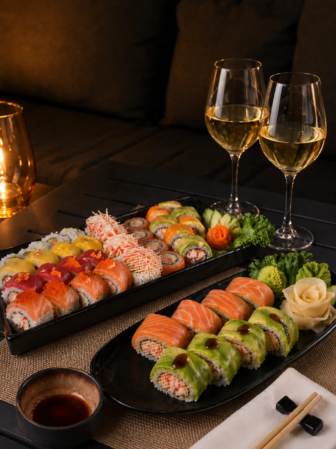 Sushi served during a Friday night at Business Lounge