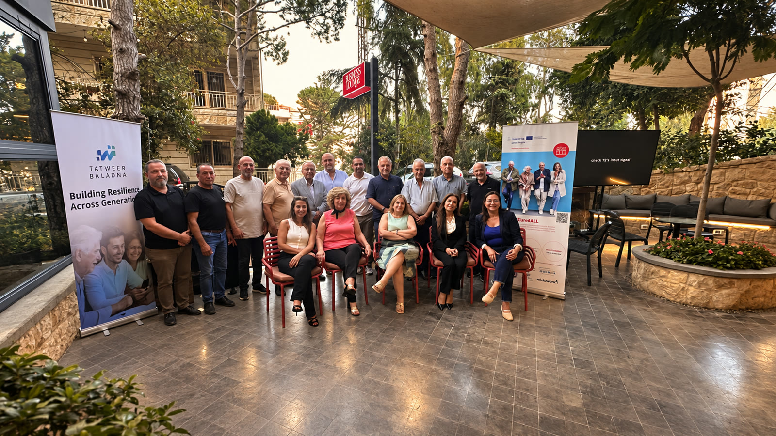 Workshop participants gathered at Business Lounge in Aley